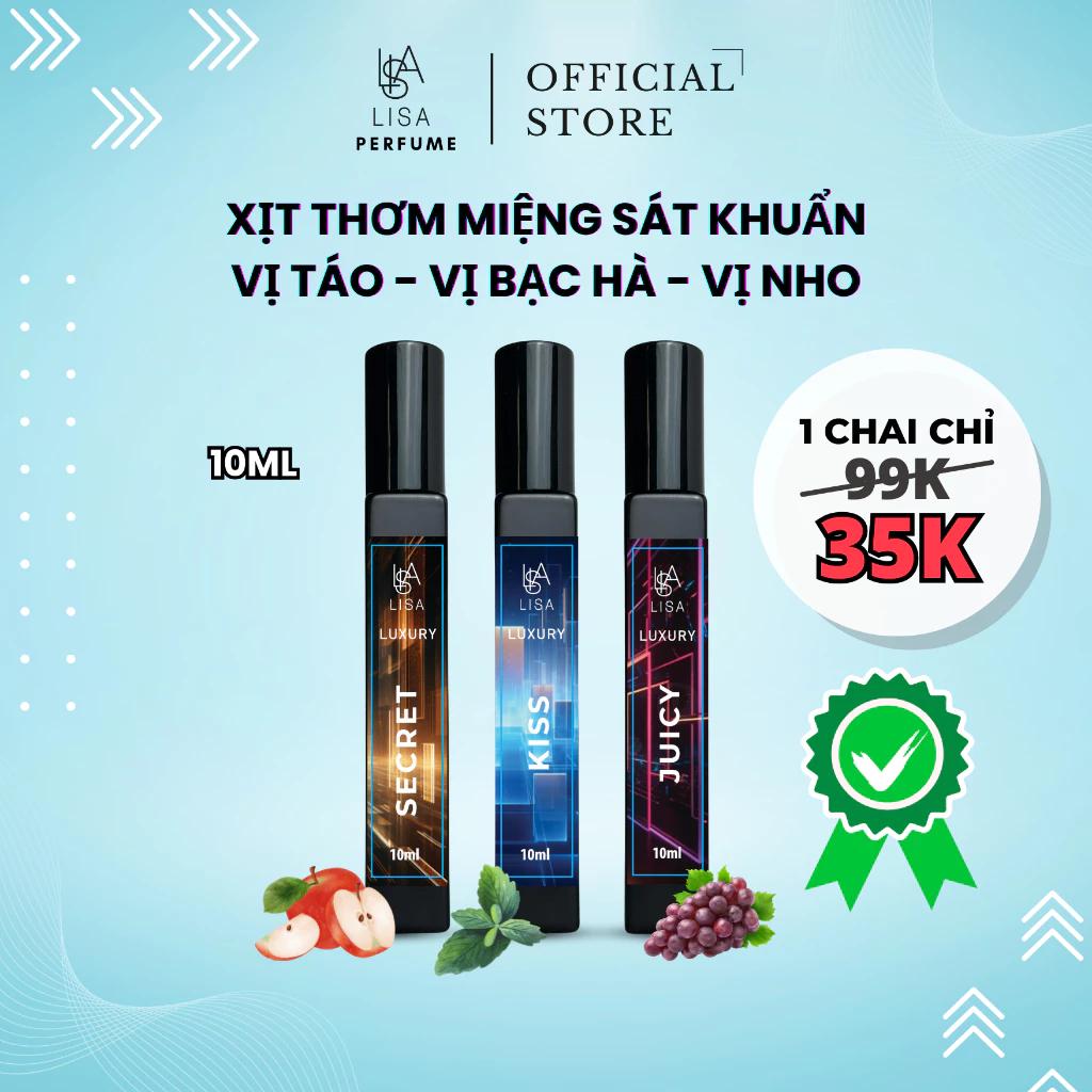 xịt thơm miệng 10ml nhỏ gọn vị bạc hà, mua 1 tặng 1 dễ sử dụng, body mist thơm nhẹ, nước hoa lưu hương 6-8h