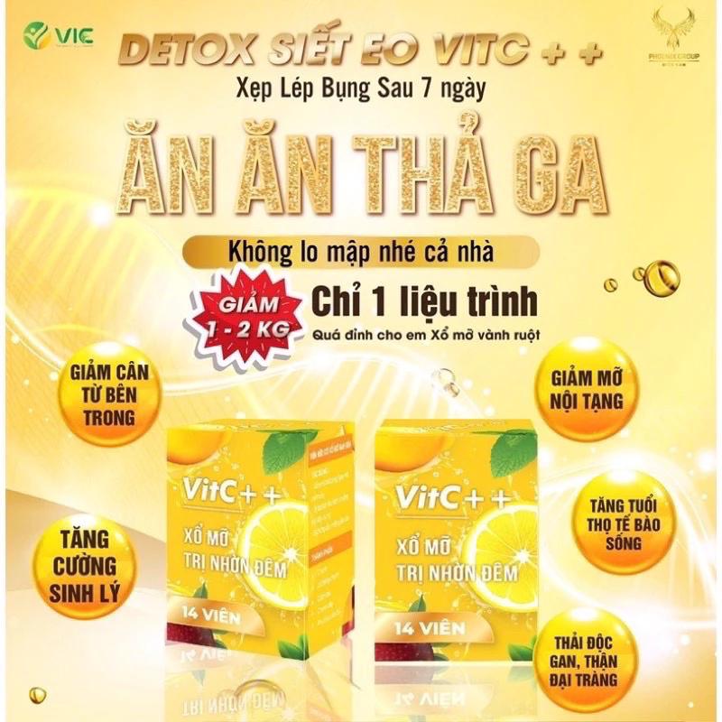 Xổ mỡ Đêm VitC++ Sổ mỡ ban đêm nhà VitC kẹo dứa - Giảm mỡ bụng đùi