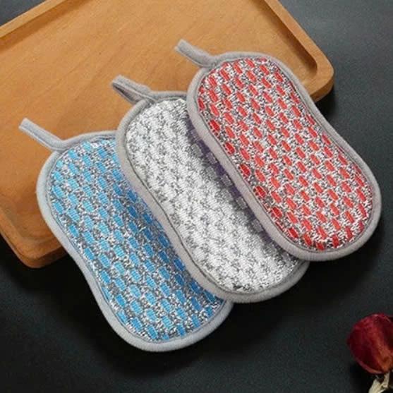 Xốp Rửa Bát Tạo Bọt Nhanh Hỉnh Củ Lạc - Miếng Rửa Chén Hai Mặt Có Móc Treo Tiện Lợi Miếng Bọt Biển Nhà Bếp