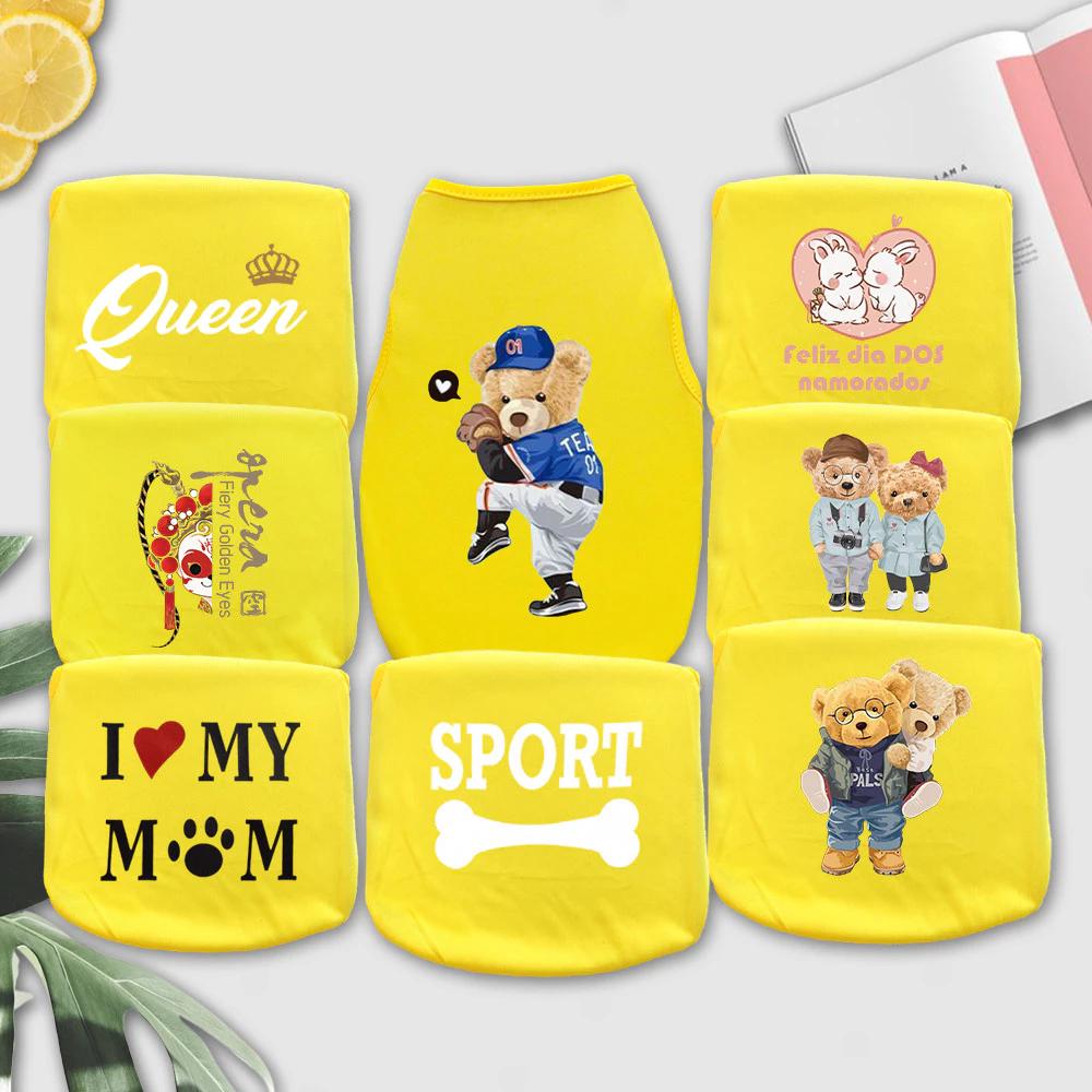 Xu Hướng Động Vật Dễ Thương Gấu Phong Cách Trung Hoa Họa Tiết Chữ Mèo / Chó In Áo Vest Chó Mèo Thoáng Khí Nhỏ Và Vừa Chó Áo