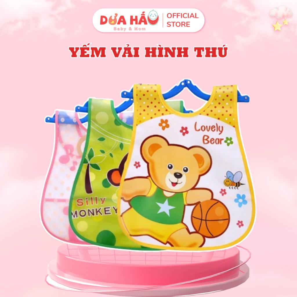 Yếm Ăn Dặm Có Máng Chống Thấm Cho Bé Ăn Dặm Hình Thù Ngộ Nghĩnh