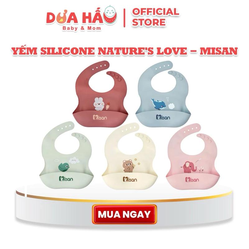 Yếm Ăn Dặm Silicone Misan, Yếm Chống Thấm, Có Máng, Vệ Sinh, Sạch Sẽ, Tiện Lợi Cho Bé Shop DuaHau Baby & Mom