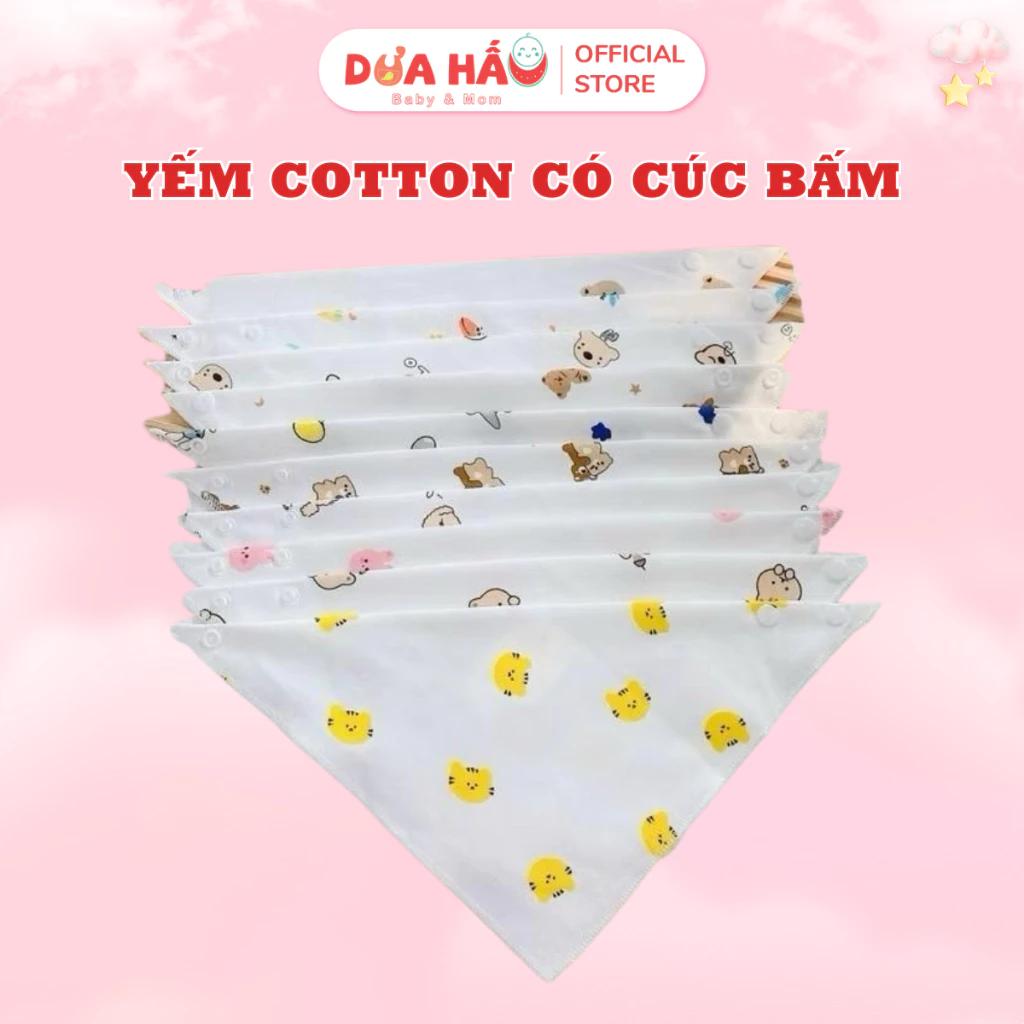 Yếm Cotton Cho Bé, Yếm Tam Giác Có Cúc Bấm Cho Bé Mềm Mịn - Chất liệu an toàn