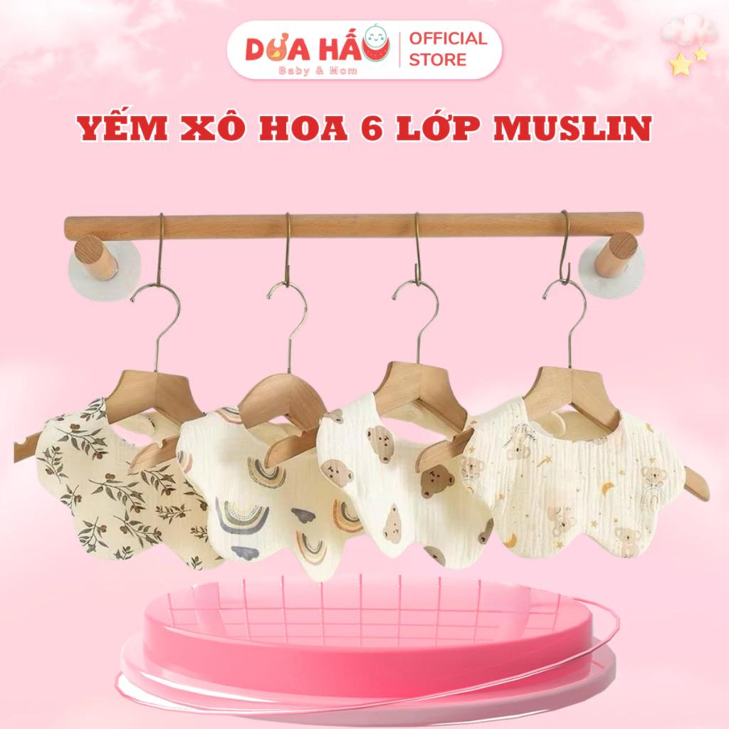 Yếm Xô Hoa 6 Lớp Muslin Tree Cao Cấp Cho Bé Trai/ Bé Gái Mềm Mịn, An Toàn